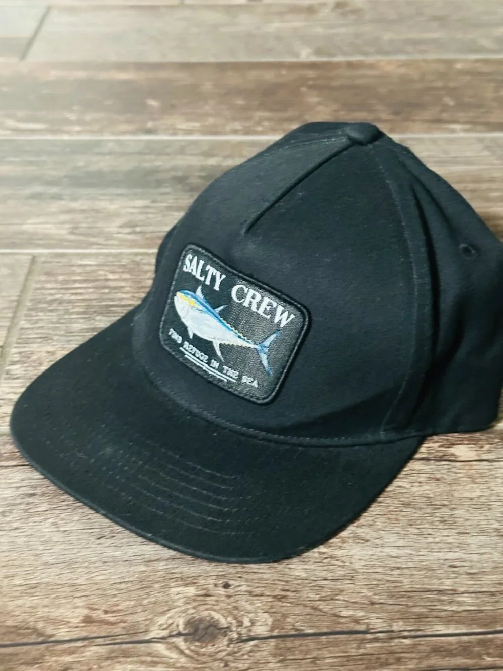 Salty Crew - Black  Adjustable Hat Cap - Find Refuge in The Sea